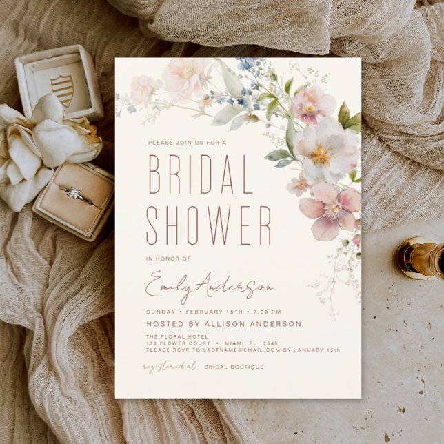 Budget Boho Wildblume Bridal Dusche Einladung Flyer (Von Creator hochgeladen)