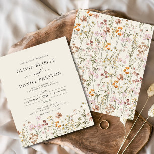 Budget Boho Wildblumen Beige Gartenhochzeit