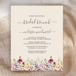 Budget Boho Wildblumen Bridal Brunch Einladung