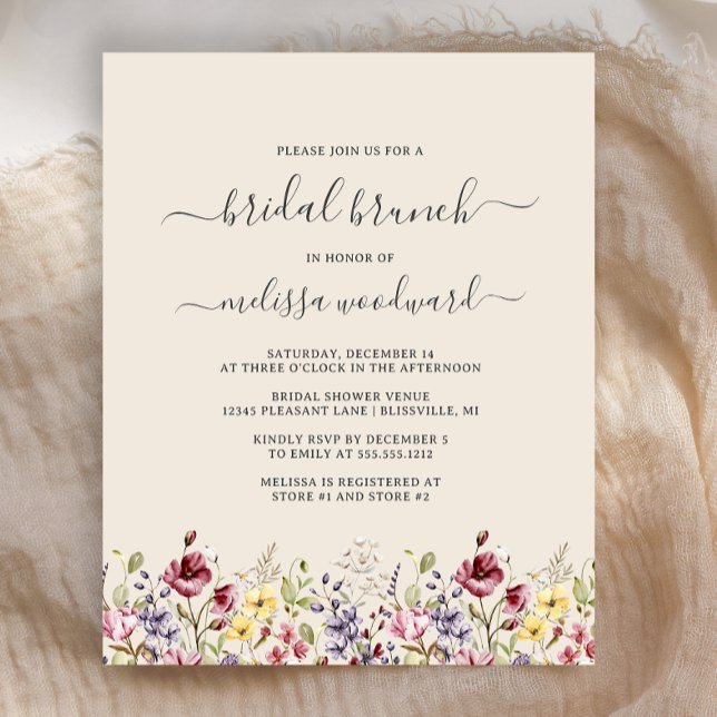 Budget Boho Wildblumen Bridal Brunch Einladung (Von Creator hochgeladen)
