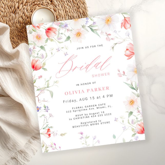 Budget Boho Wildflower Brautparty-Einladung (Von Creator hochgeladen)