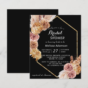 Budget Boho Wüste Black Bridal Dusche Einladung