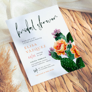 Budget Boho Wüstenkaktus & Blumen Brautparty-Einla