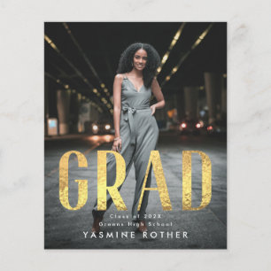 Budget Bold Gold Foil GRAD Foto Ankündigung Flye Flyer