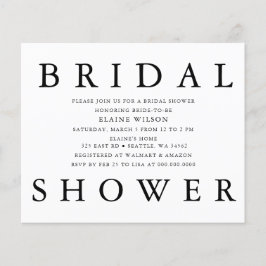 Budget Bold Letter Modern Bridal Dusche Einladung