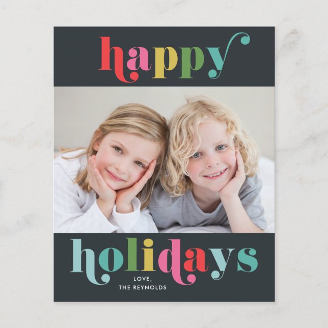Budget Bold und Bright Foto Happy Holiday Card (Vorderseite)