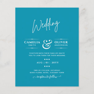 BUDGET Bondi Blue Monochrome Wedding Flyer