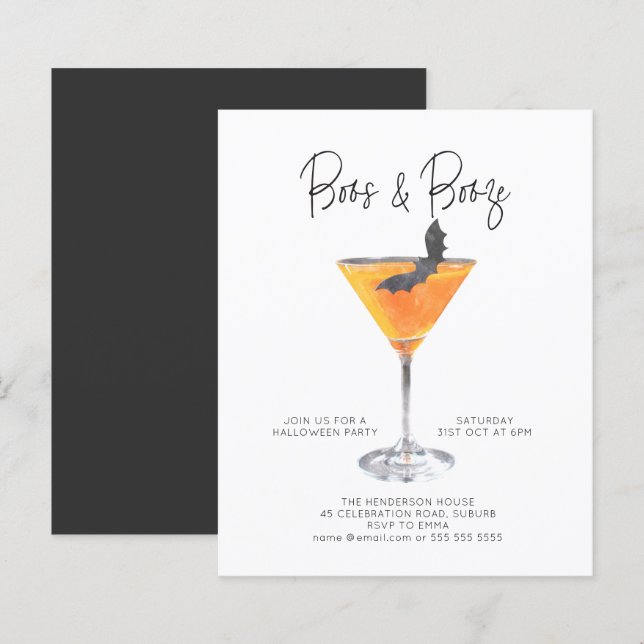 Budget Boos & Booze Cocktail Halloween-Party (Vorne/Hinten)