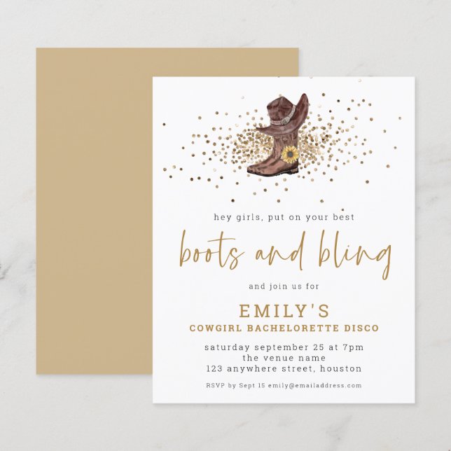 BUDGET Boots Bling Cowgirl Bachelorette Disco (Vorne/Hinten)