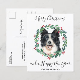 Budget Border Collie Dog Frohe Weihnachts Postkart