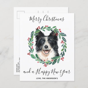 Budget Border Collie Dog Frohe Weihnachts Postkart