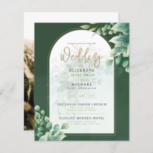 Budget Botanical Eucalyptus Wedding INVITE