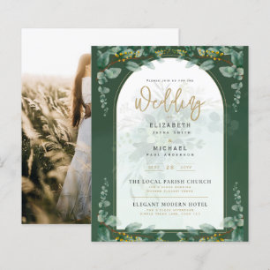 Budget Botanical Eucalyptus Wedding INVITE