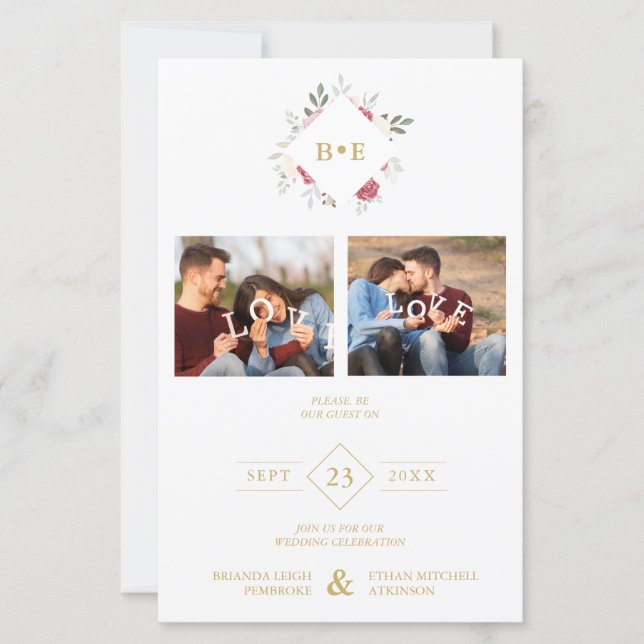 Budget Botanical Initials Floral Anagram 2 Photos (Vorderseite)