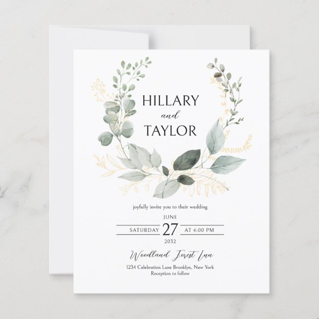 BUDGET Botanischer Eukalyptus-Kranz Hochzeit (Vorderseite)