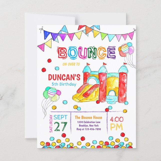 BUDGET Bounce auf dem Trampolinpark-Geburtstag (Vorderseite)
