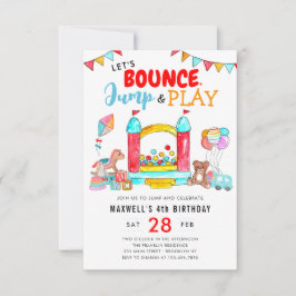 Budget Bounce Jump Play Kids Trampoline Geburtstag Mitteilungskarte