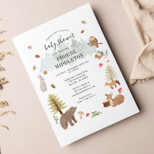 Budget Boy Baby Shower Woodland Tiere Einladung