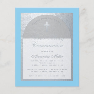 Budget Boy First Communion Silver Gray Blue Einlad