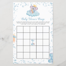 Budget Boy Koala Bear Blue Baby Dusche Bingo Card