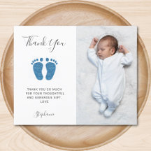 Budget Boy's Baby Shower Foto Danke Karte