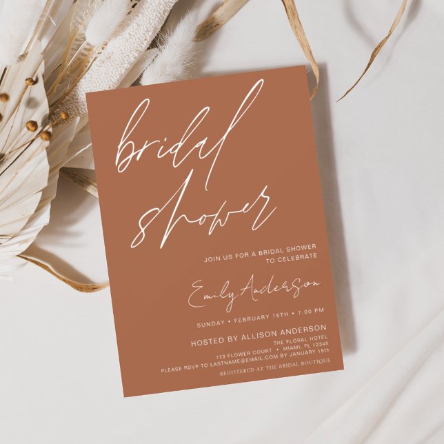 Budget Brautparty Burnt Orange Terracotta Flyer (Von Creator hochgeladen)