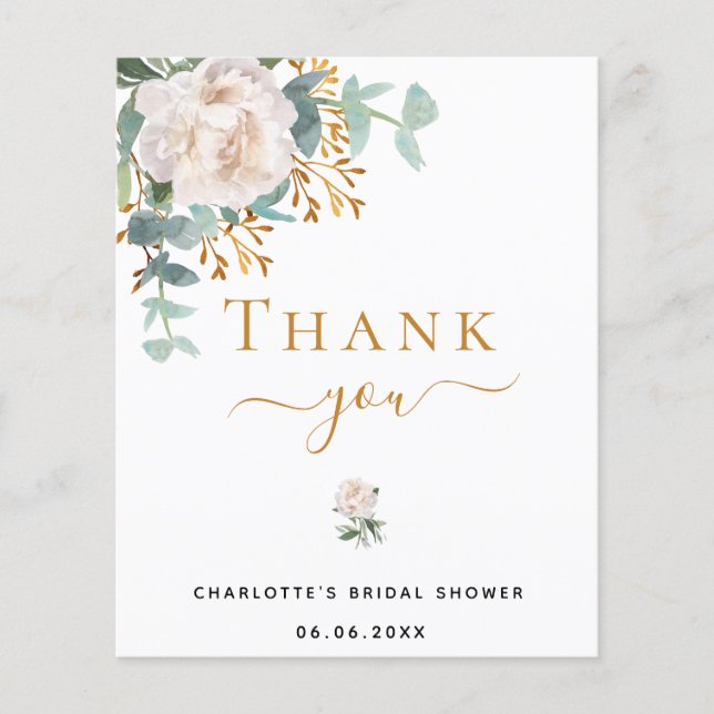 BUDGET Brautparty floral eucalyptus Vielen Dank (Vorderseite)