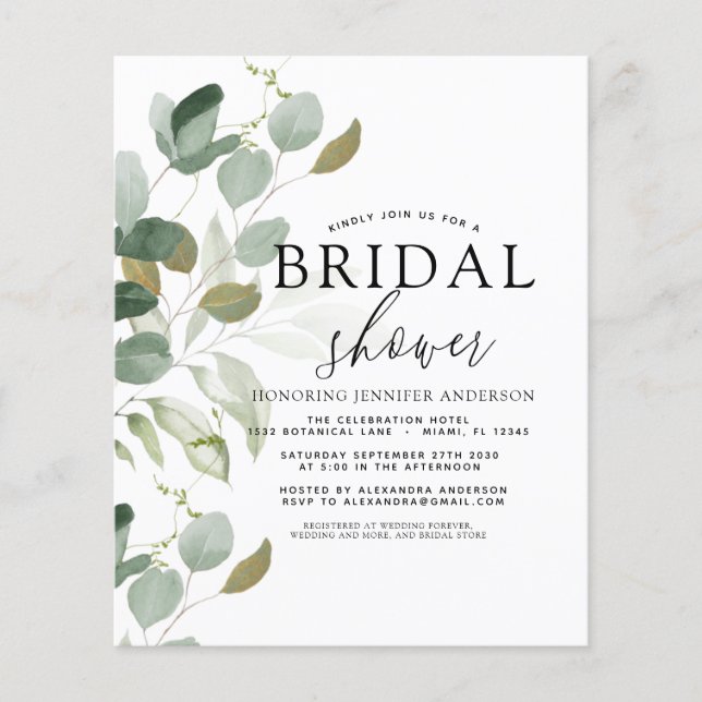 Budget Brautparty Greenery Eukalyptus (Vorderseite)