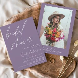 Budget Brautparty Lila Boho Einladung