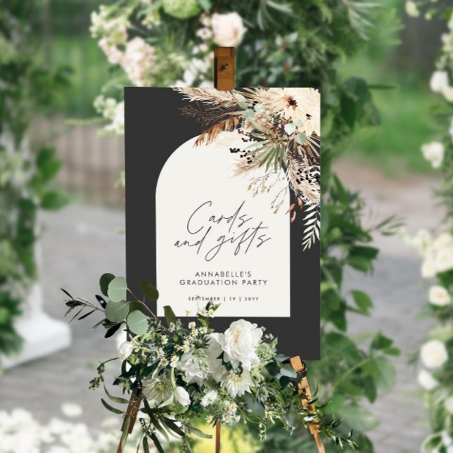 Budget Brautparty Pampas Karten und Geschenke schw Poster (Von Creator hochgeladen)