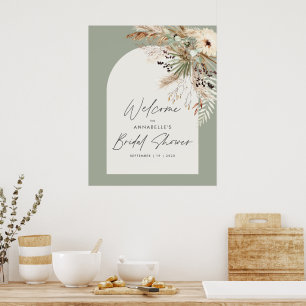 Budget Brautparty Pampasgras modern elegant Poster