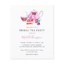 Budget Brautparty Tee Party Pink Teapot Skript