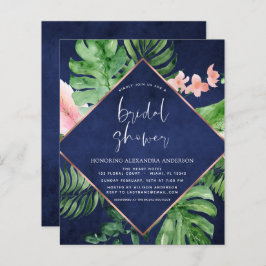 Budget Brautparty Tropical Palm Navy Blue