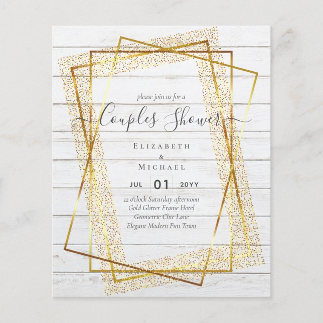 BUDGET Bridal COUPLES Dusche Geometrischer Rahmen  Flyer (Vorne)