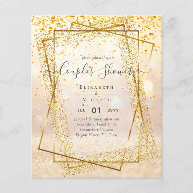 BUDGET Bridal COUPLES Dusche Geometrischer Rahmen  Flyer (Vorne)