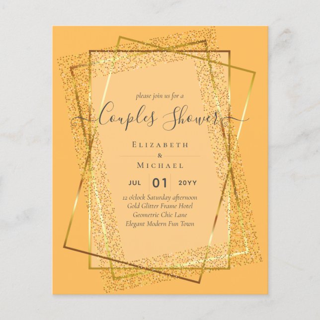 BUDGET Bridal COUPLES Dusche Geometrischer Rahmen  Flyer (Vorne)