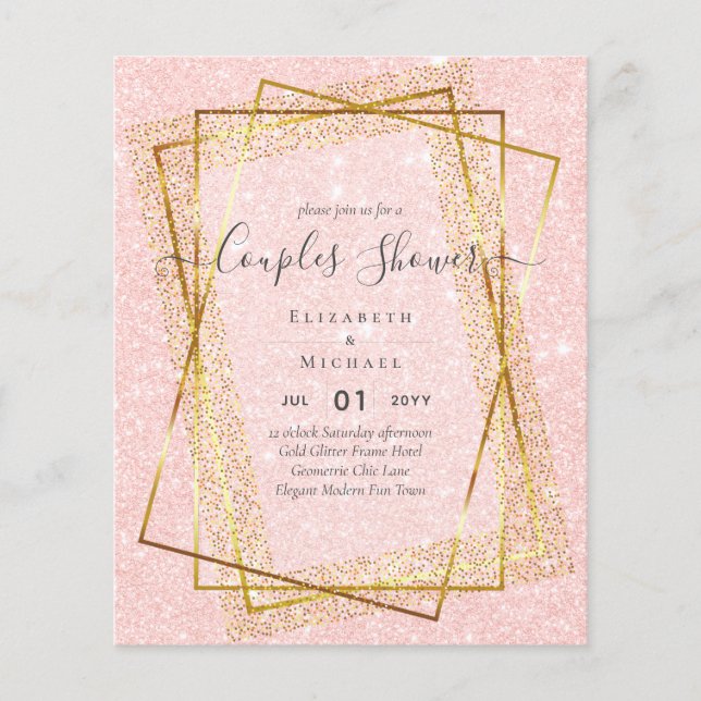 BUDGET Bridal COUPLES Dusche Geometrischer Rahmen  Flyer (Vorne)