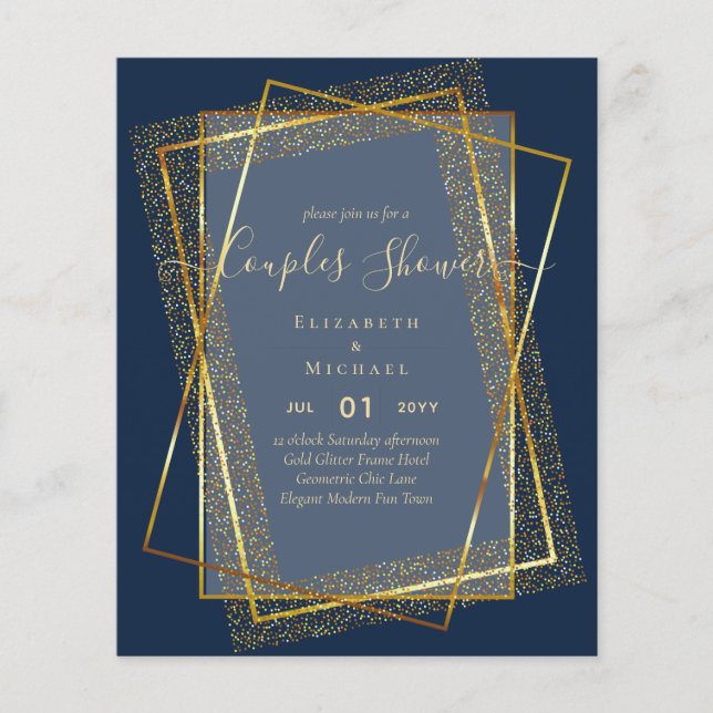 BUDGET Bridal COUPLES Dusche Geometrischer Rahmen  Flyer (Vorne)
