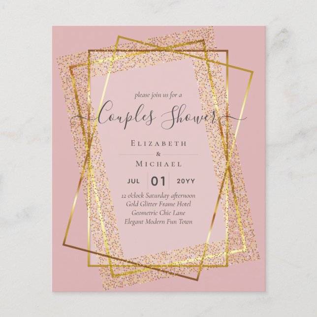 BUDGET Bridal COUPLES Dusche Geometrischer Rahmen  Flyer (Vorne)