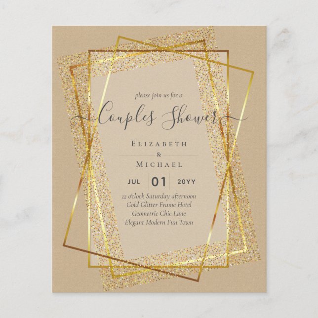 BUDGET Bridal COUPLES Dusche Geometrischer Rahmen  Flyer (Vorne)