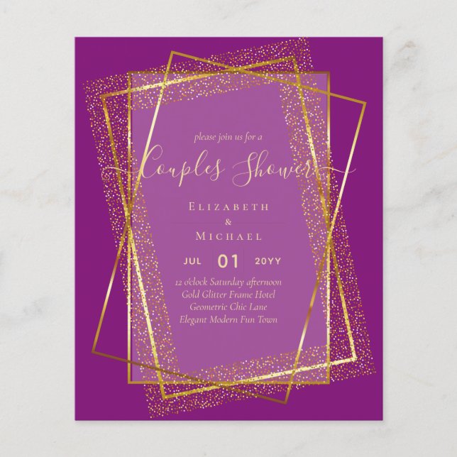 BUDGET Bridal COUPLES Dusche Geometrischer Rahmen  Flyer (Vorne)