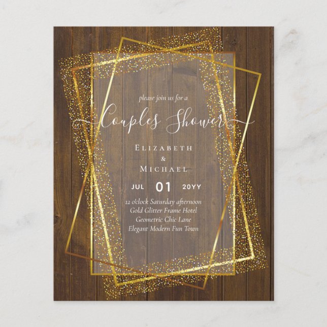 BUDGET Bridal COUPLES Dusche Geometrischer Rahmen  Flyer (Vorne)