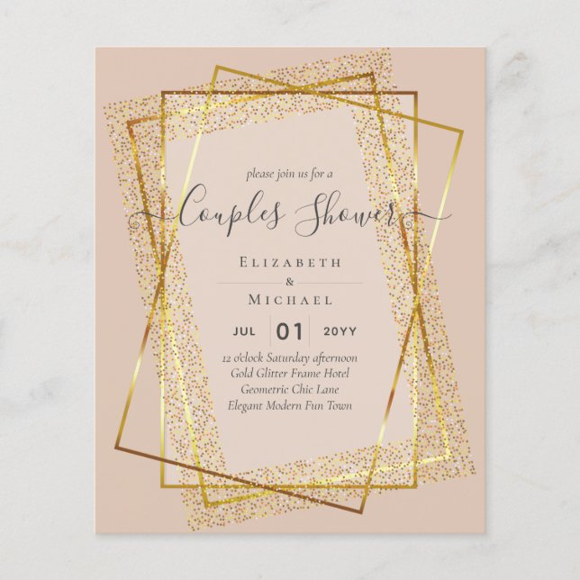 BUDGET Bridal COUPLES Dusche Geometrischer Rahmen  Flyer (Vorne)