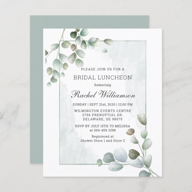 Budget Bridal Luncheon Eukalyptus Greenery (Vorne/Hinten)