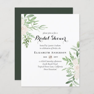 BUDGET Bridal Shower Einladungen Blumenmuster Blät