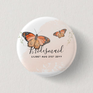 BUDGET Bridesmaid Brautparty gibt BUTTERFLIES Button