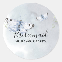 BUDGET Bridesmaid Brautparty gibt BUTTERFLIES Runder Aufkleber
