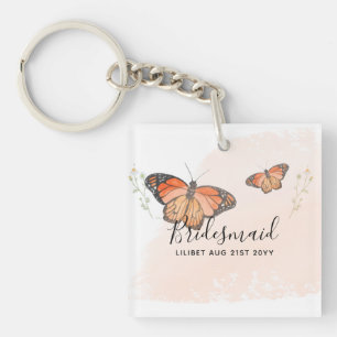BUDGET Bridesmaid Brautparty gibt BUTTERFLIES Schlüsselanhänger