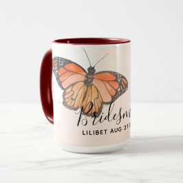 BUDGET Bridesmaid Brautparty gibt BUTTERFLIES Tasse