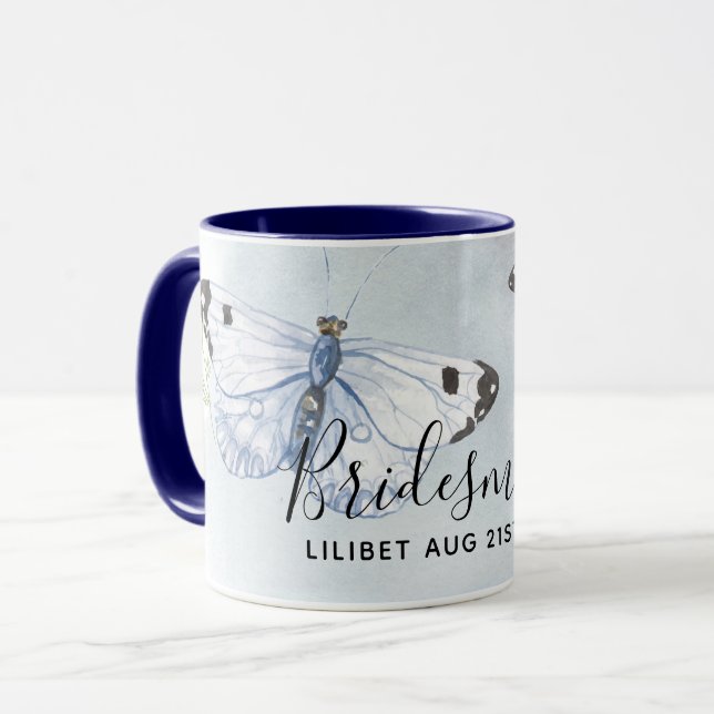 BUDGET Bridesmaid Brautparty gibt BUTTERFLIES Tasse (Vorderseite Links)
